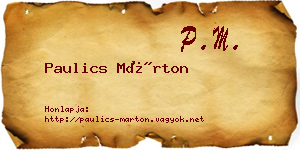 Paulics Márton névjegykártya